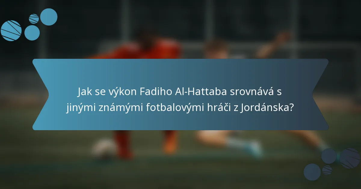 Jak se výkon Fadiho Al-Hattaba srovnává s jinými známými fotbalovými hráči z Jordánska?