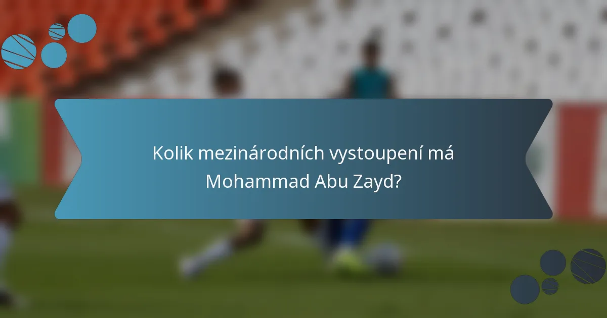 Kolik mezinárodních vystoupení má Mohammad Abu Zayd?